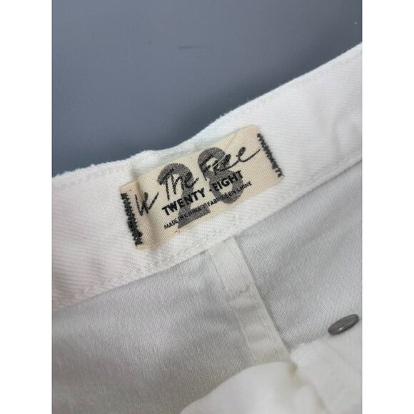 Free People women's 28 white denim cutoff high rise‎ distressed casual shorts - Picture 4 of 6